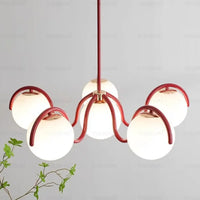 Lampe Suspendue Rétro à Six Globes Colorés