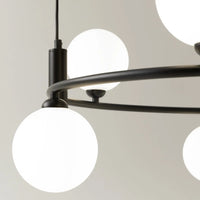 Suspension à globes de 60cm avec six sphères lumineuses en verre, vue 10