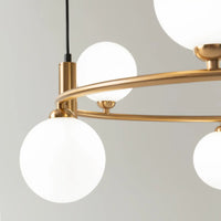 Suspension à globes de 60cm avec six sphères lumineuses en verre, vue 16