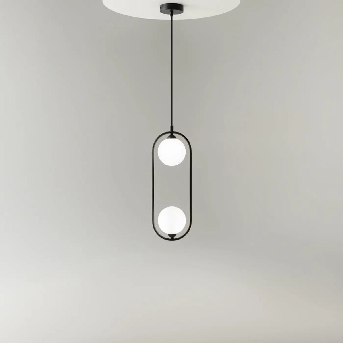 Monture métallique fine de la suspension à deux globes dorée