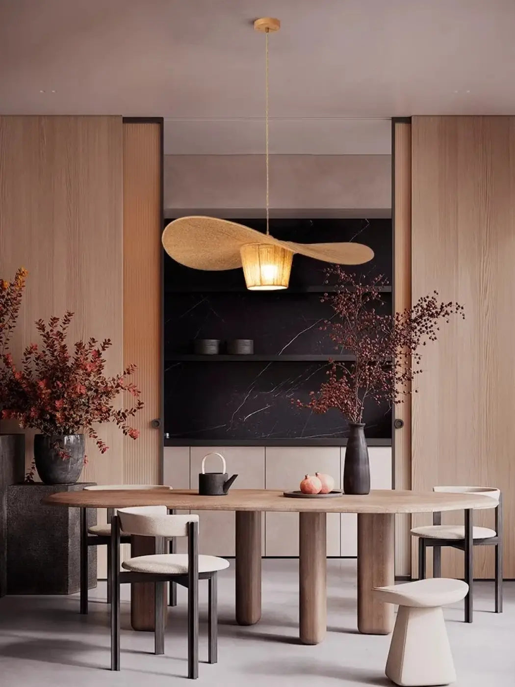 Lampe Suspendue en Rotin Forme Aile