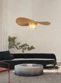 Lampe Suspendue en Rotin Forme Aile