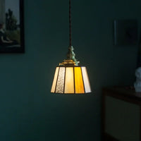 Suspension Verre et Cuivre Vintage