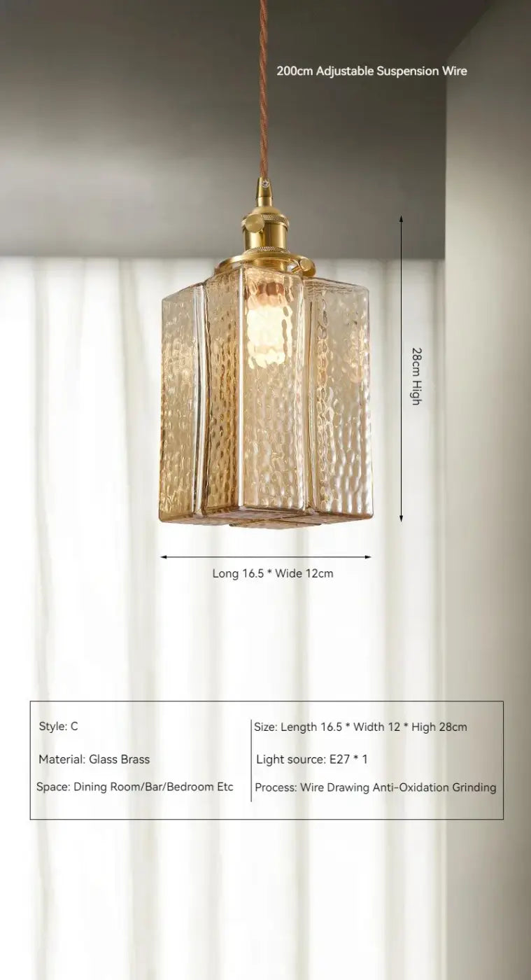 Suspension Verre et Laiton Ambiance Douce