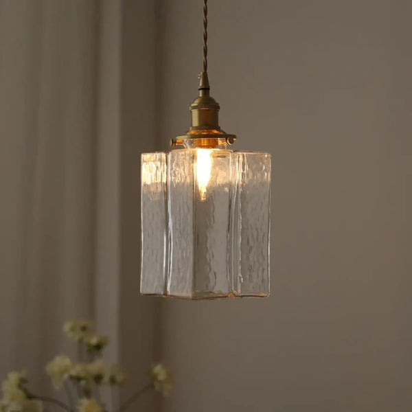 Suspension Verre et Laiton Ambiance Douce