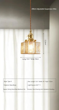 Suspension Verre et Laiton Ambiance Douce