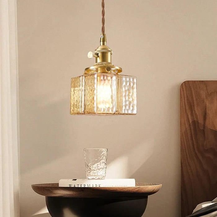 Suspension Verre et Laiton Ambiance Douce
