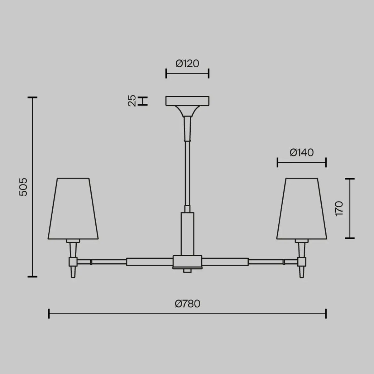 Suspension couronne dorée version 88 cm pour grand volume