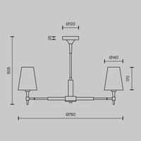 Suspension couronne dorée version 88 cm pour grand volume
