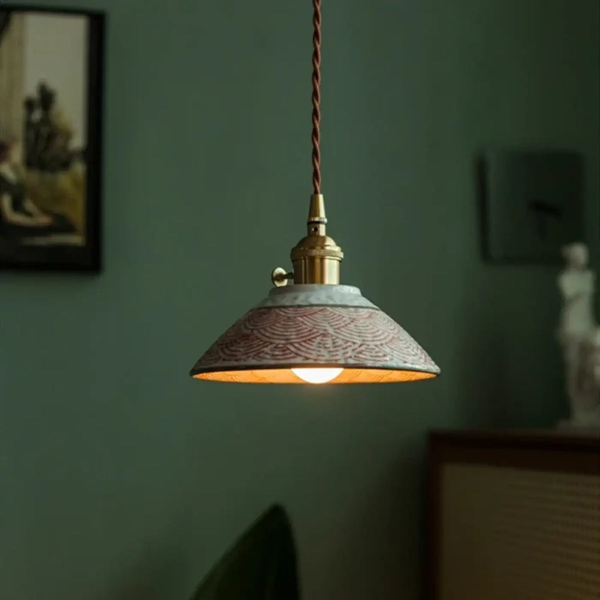 Lampe Suspendue Artisanale en Céramique