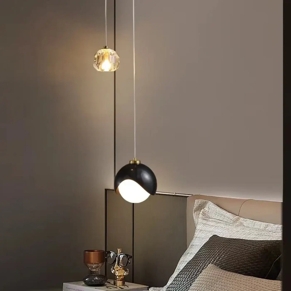Suspension Duo Noir et Doré Design