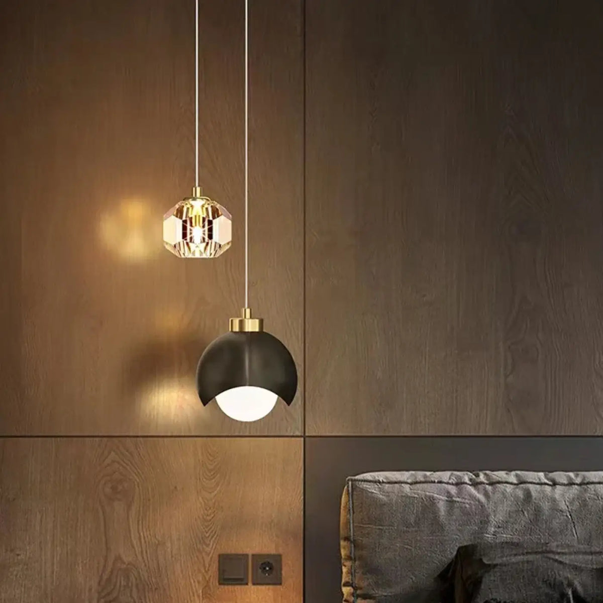 Suspension Duo Noir et Doré Design