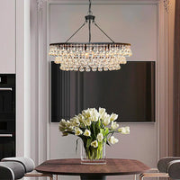Lustre Rond Cristal Salle à Manger 6 Lumières