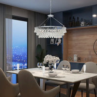Lustre Rond Cristal Salle à Manger 6 Lumières vue d'ensemble