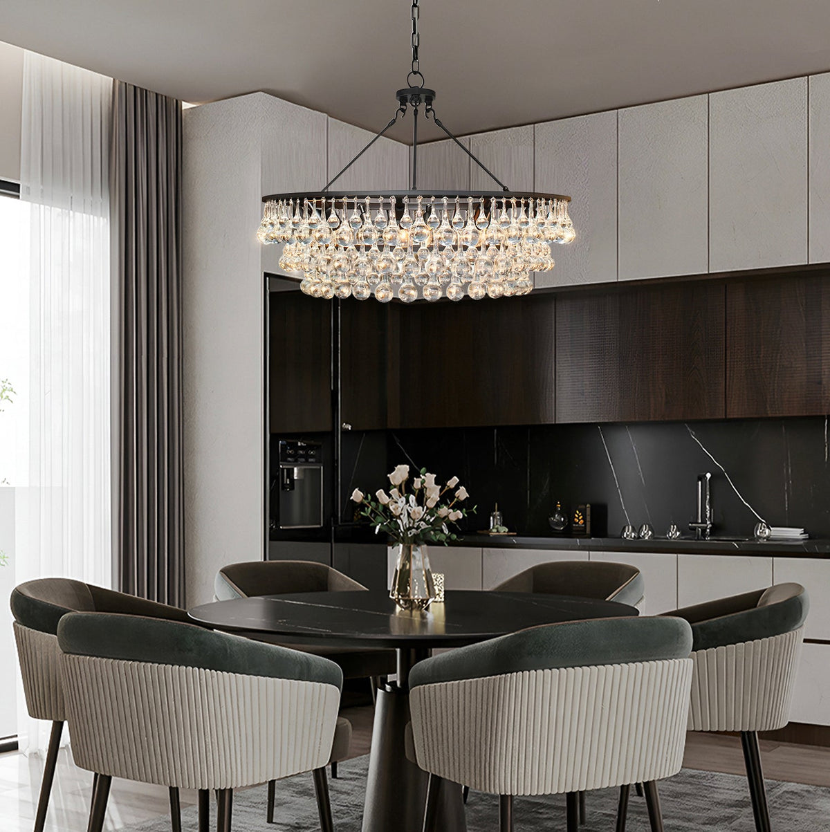 Détail du lustre cristal