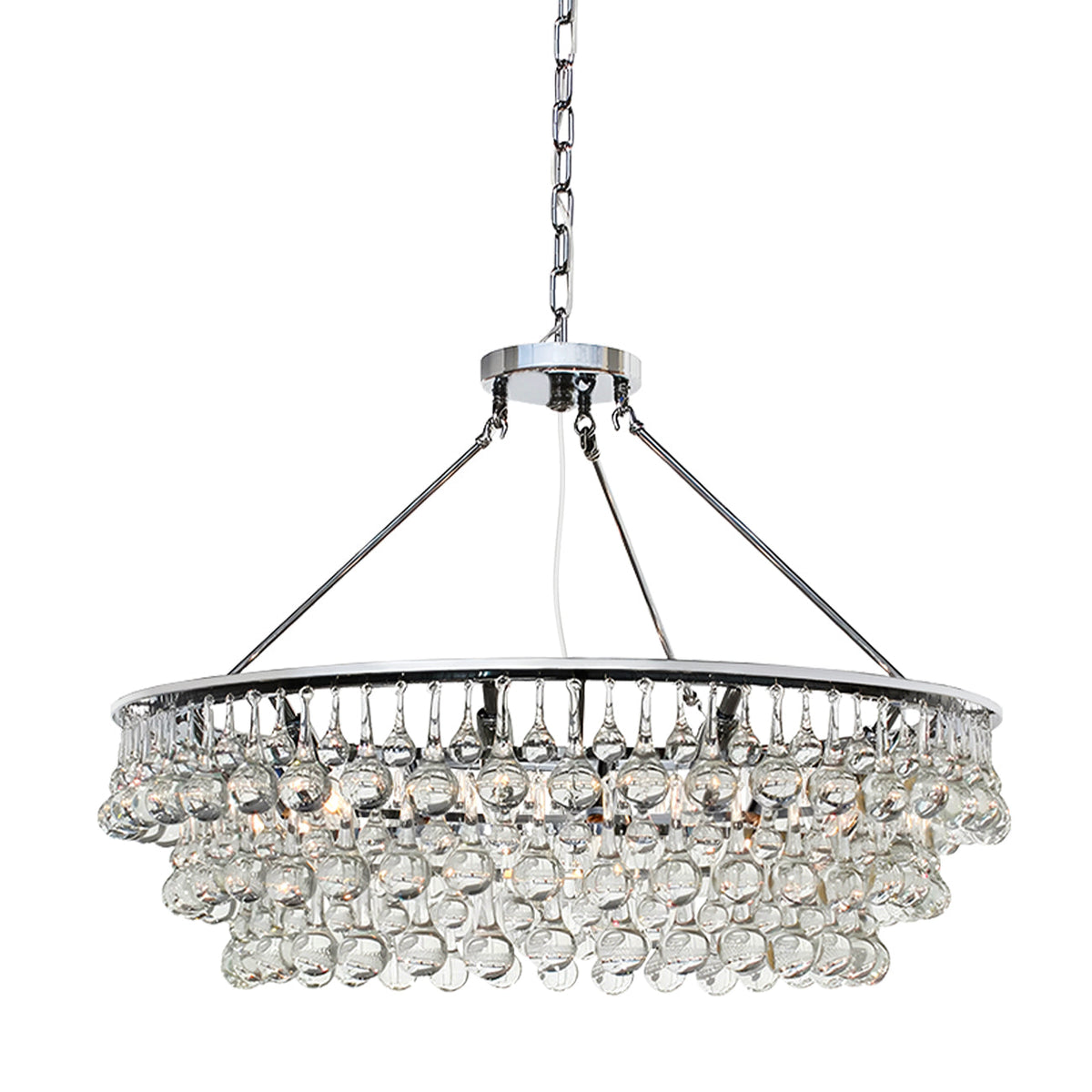 Lustre Rond Cristal Salle à Manger 6 Lumières gros plan