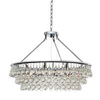 Lustre Rond Cristal Salle à Manger 6 Lumières gros plan