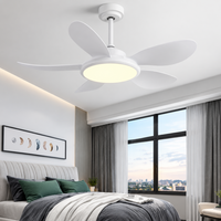 Ventilateur de Plafond LED Rond Effet Bois