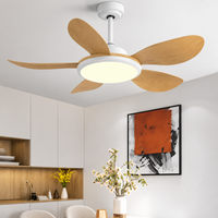 Ventilateur de Plafond LED Rond Effet Bois
