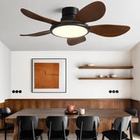 Ventilateur de Plafond LED Rond Effet Bois