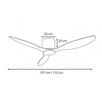 Plafonnier Ventilateur Silencieux Bois Clair et Blanc dans une chambre