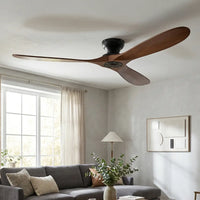 Plafonnier Ventilateur Silencieux Bois Massif Foncé vue de détail