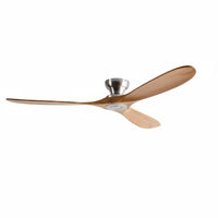 Plafonnier Ventilateur Silencieux Bois Naturel installé dans un salon