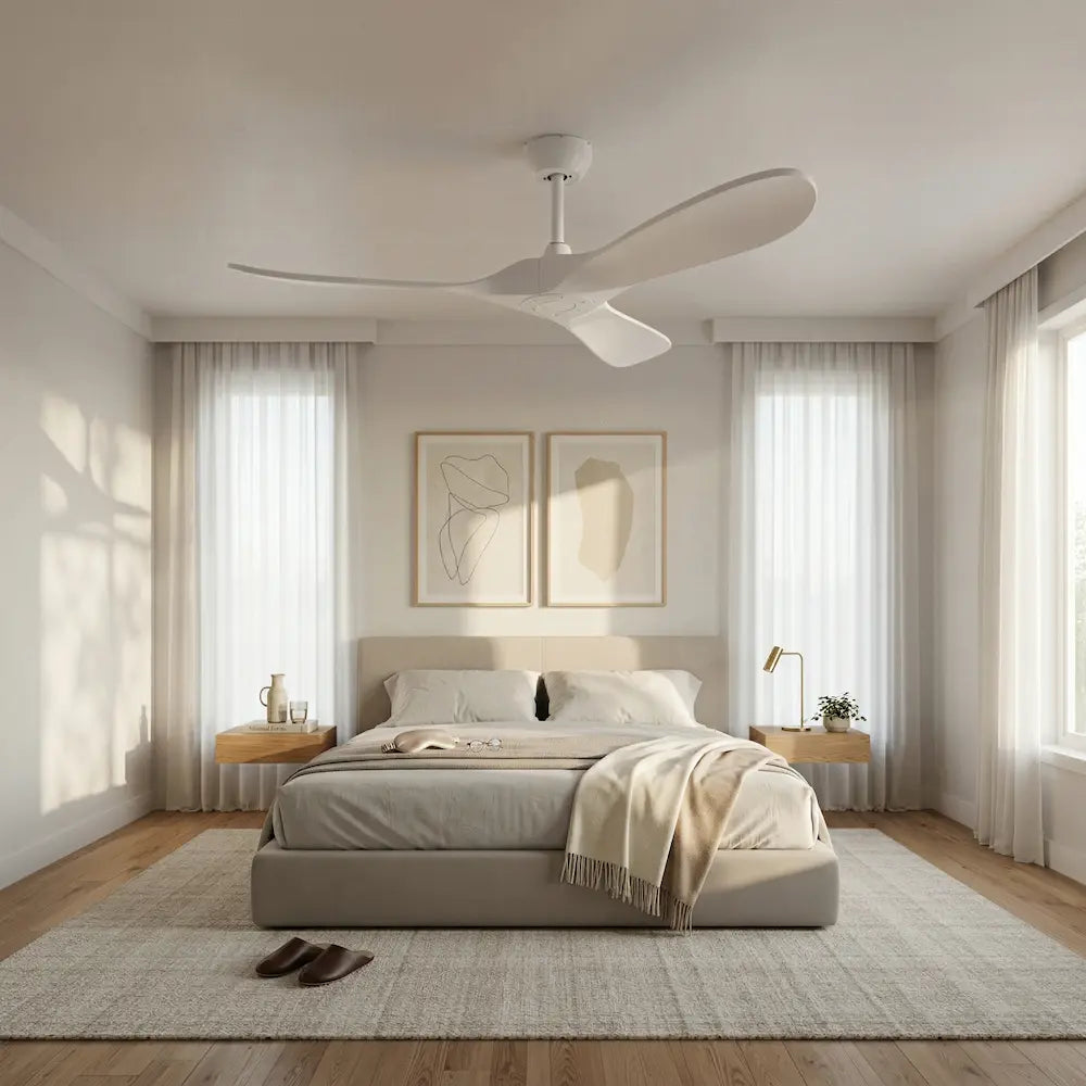 Plafonnier Ventilateur Silencieux Vintage Blanc vue de détail