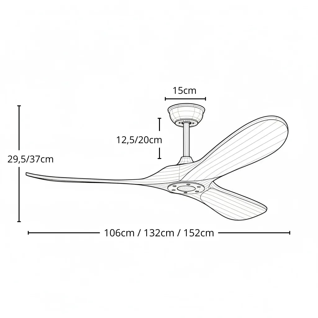 Plafonnier Ventilateur Silencieux Vintage Blanc dans une chambre