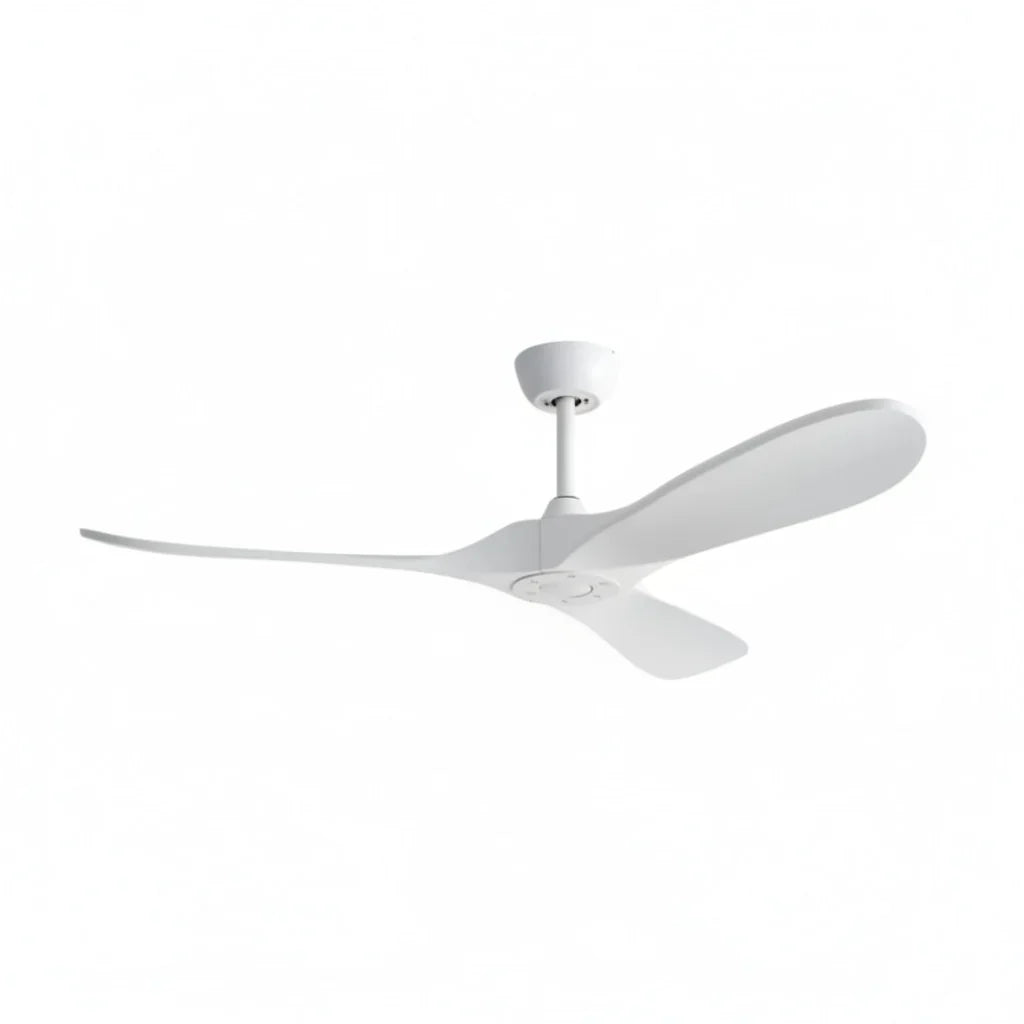 Plafonnier Ventilateur Silencieux Vintage Blanc installé dans un salon