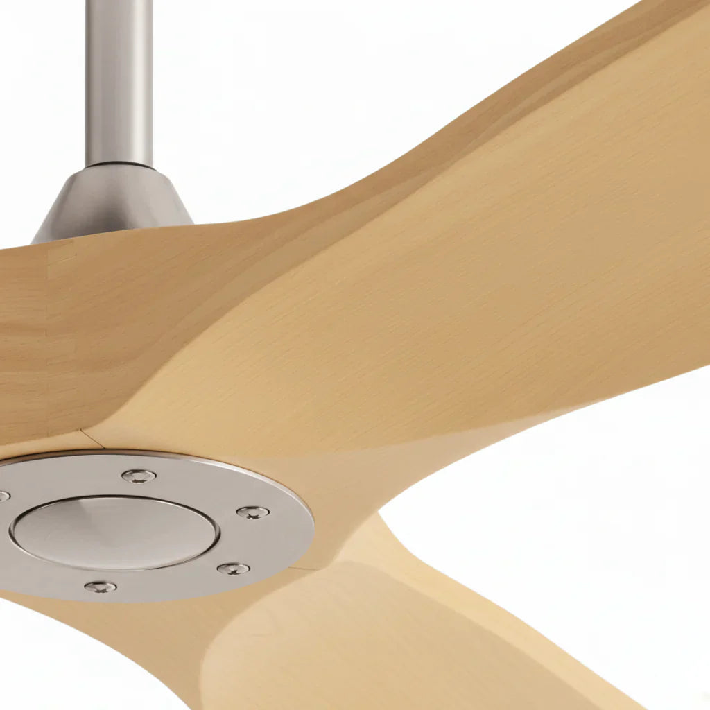 Plafonnier Ventilateur Silencieux Bois Clair Vintage - dimensions