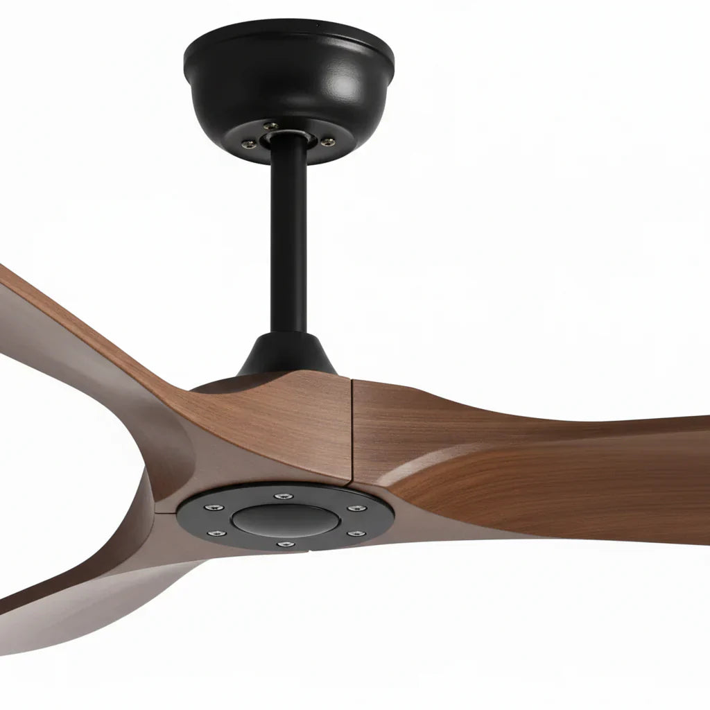 Plafonnier Ventilateur Silencieux Bois Foncé Vintage vue de détail