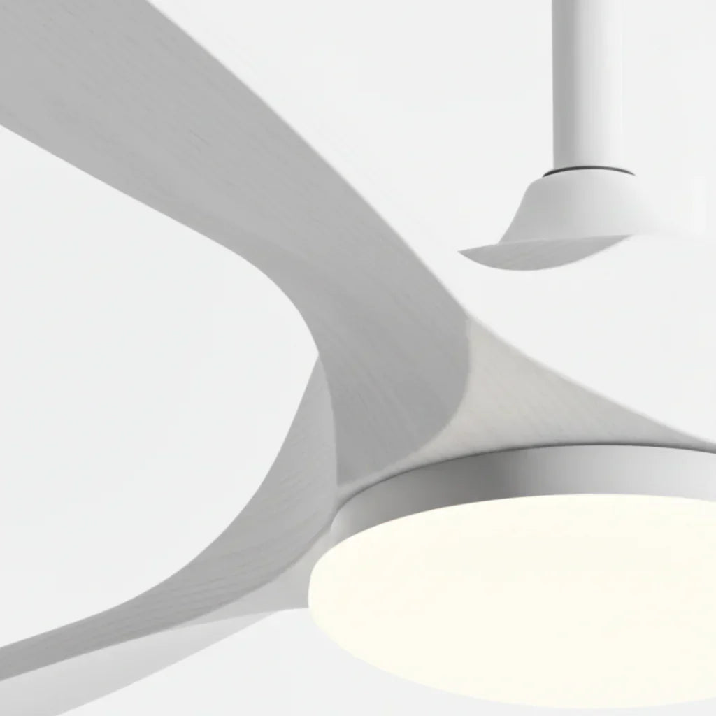 Plafonnier Ventilateur Silencieux Bois Blanc LED au plafond