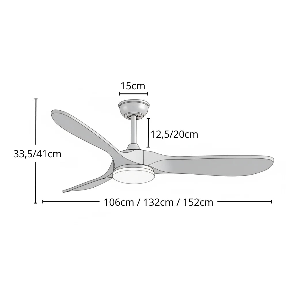 Plafonnier Ventilateur Silencieux Bois Foncé LED dans une chambre