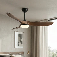 Plafonnier Ventilateur Silencieux Bois Foncé et Noir LED - dimensions