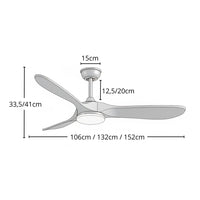 Plafonnier Ventilateur Silencieux Bois Foncé et Noir LED dans une chambre