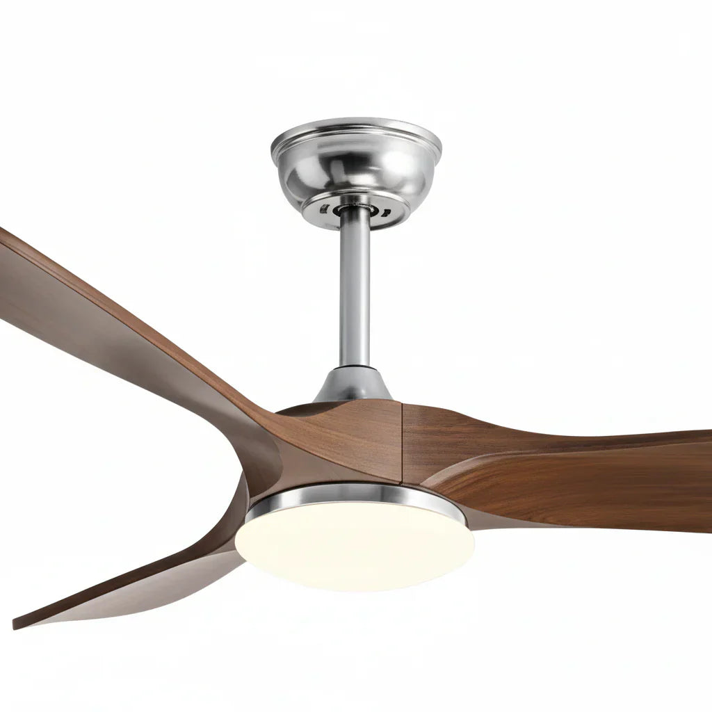 Plafonnier Ventilateur Silencieux Bois Foncé LED en ambiance