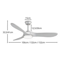 Plafonnier Ventilateur Silencieux Bois Naturel Vintage LED dans une chambre