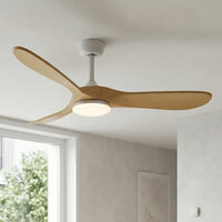 Plafonnier Ventilateur Silencieux Bois Naturel Vintage LED vu de face