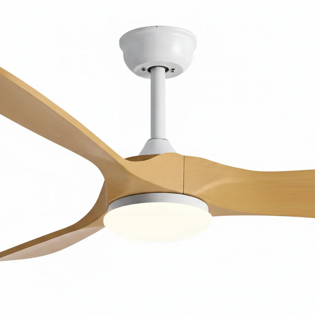 Plafonnier Ventilateur Silencieux Bois Naturel Vintage LED - dimensions