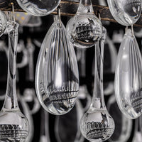 Lustre Rond Cristal Gouttes Vintage